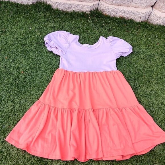 Little girls, Dot Dot Smile girls tier bell sleeve dress - Picture 3 of 15